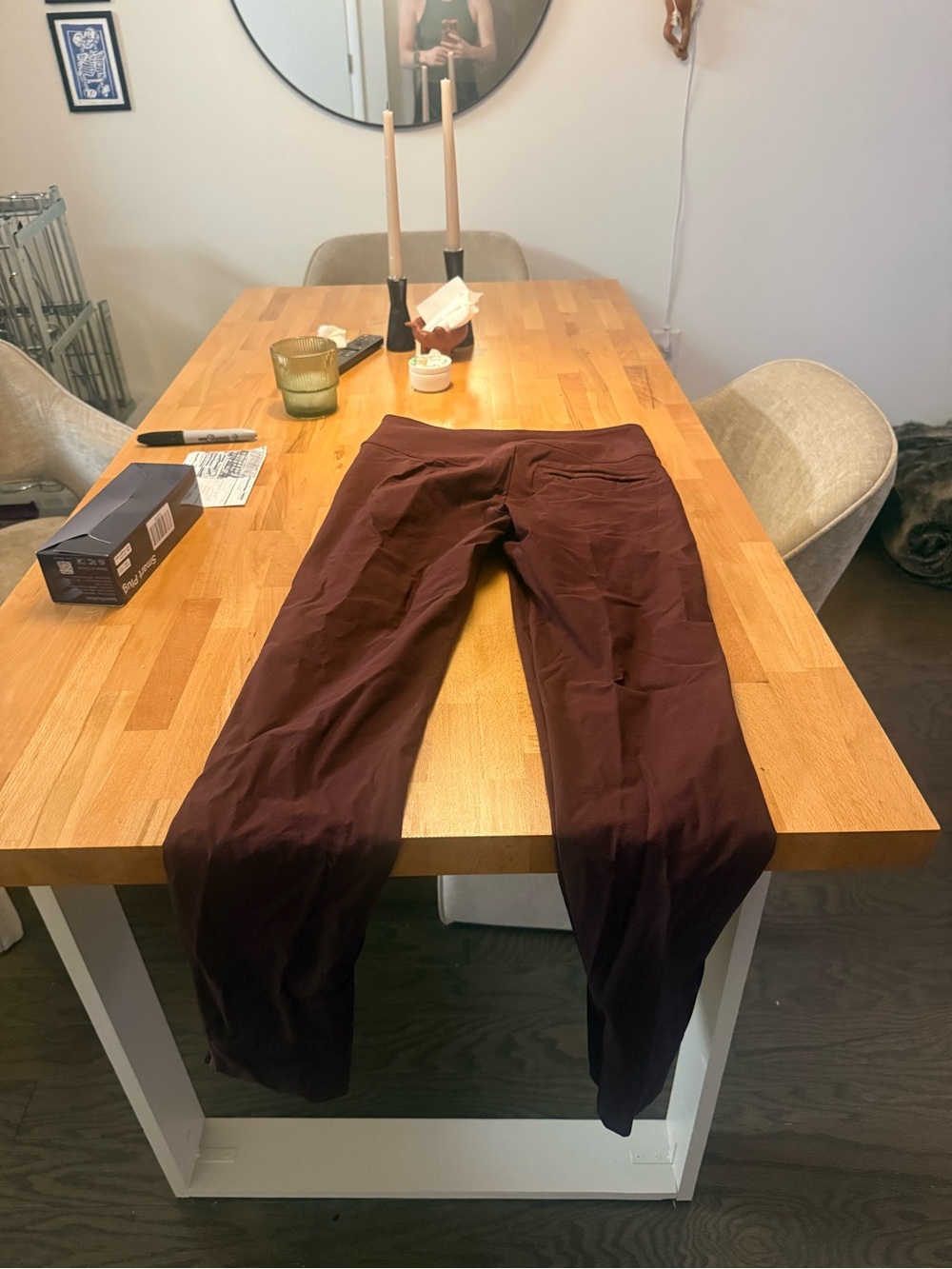 Athleta wander slim ankle pant in purple Burgundy